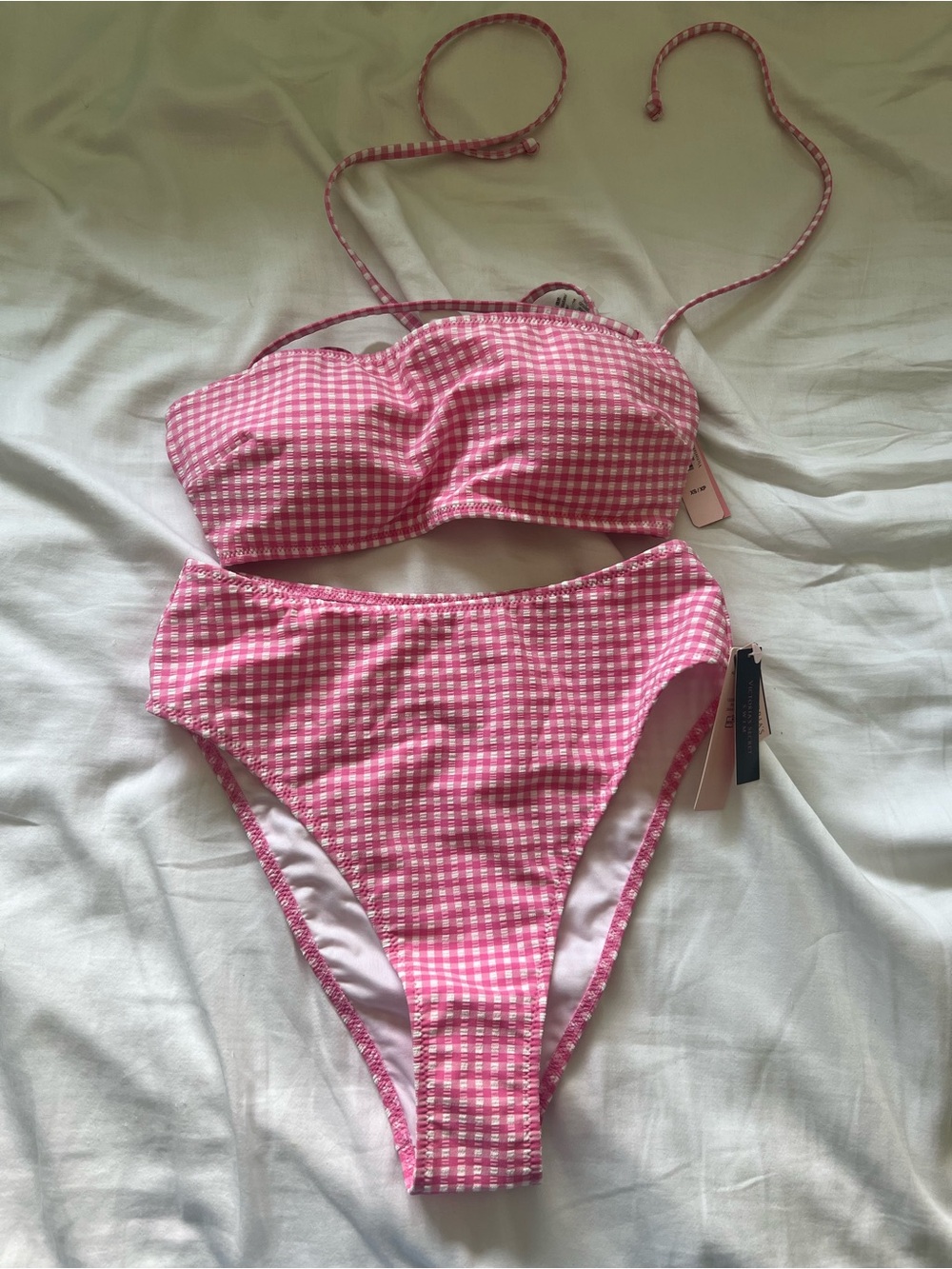 Victoria Secret Pink Gingham High-Waist Bikini Set